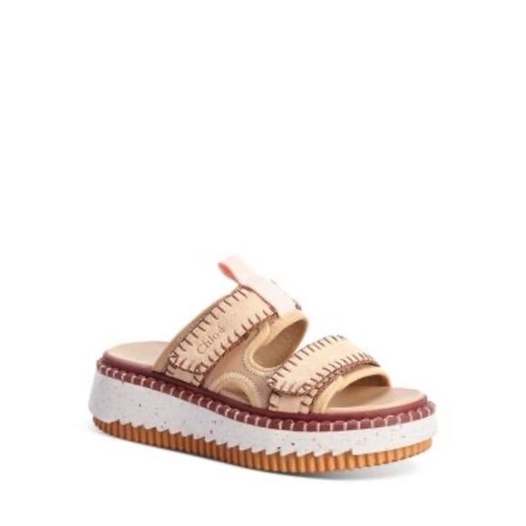 Chloé Shoes - CHLOE Lilli Sporty Suede Platform Slide Sandals Sz. 40
